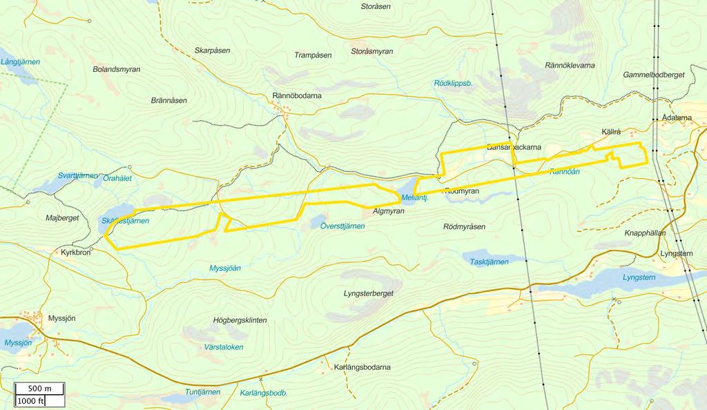 Kartutskrift 17-2-23 :3 Rännö 4: Norrskog Skala: ~1:2767 Kartbild;