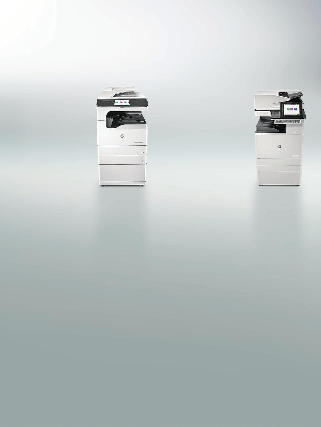 HP A3 Managed PageWide MFP-produkter och skrivare Skillnaden med PageWide HP A3-Managed LaserJet, färg och