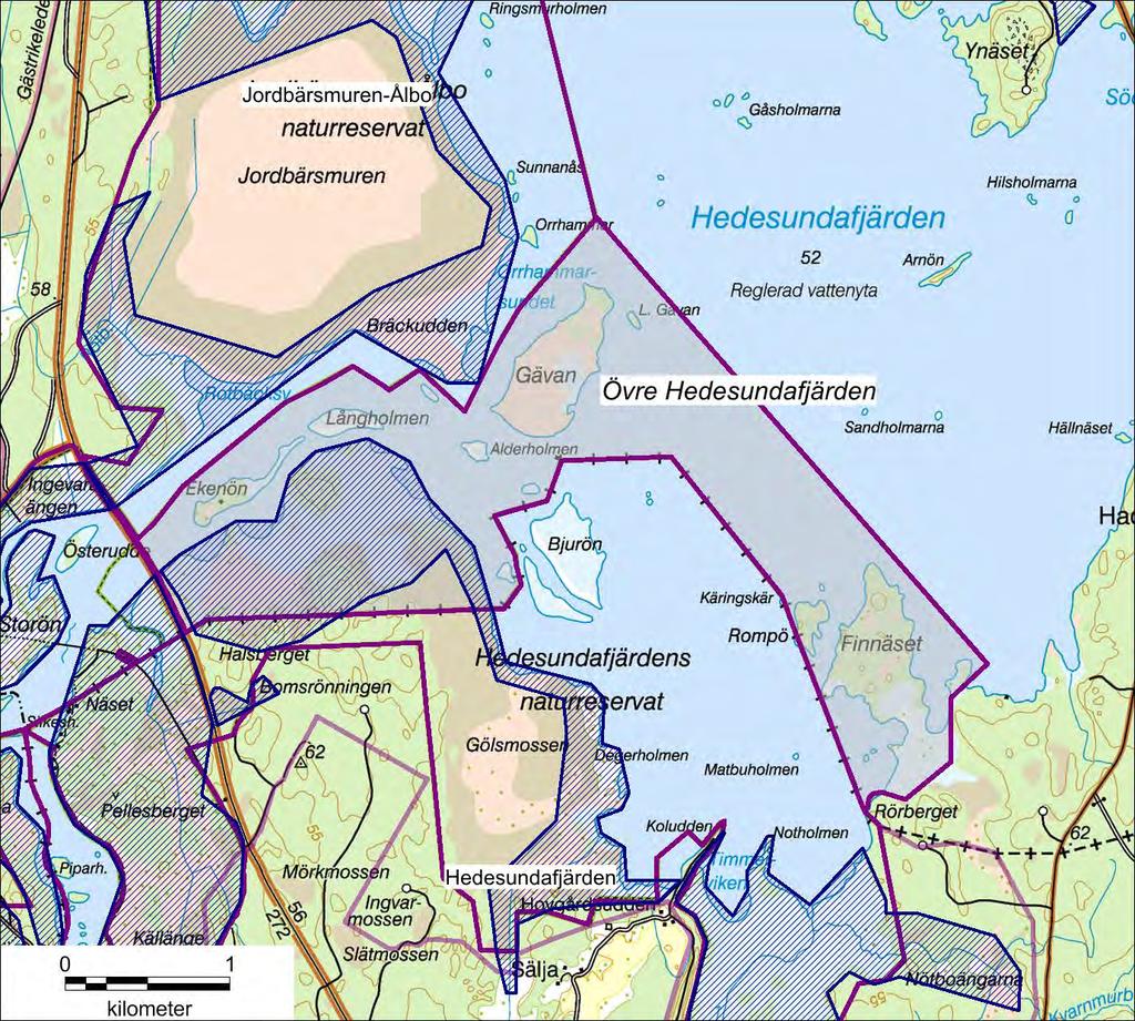 Karta 8: Planerade ramområden för myggbekämpning 2017 i