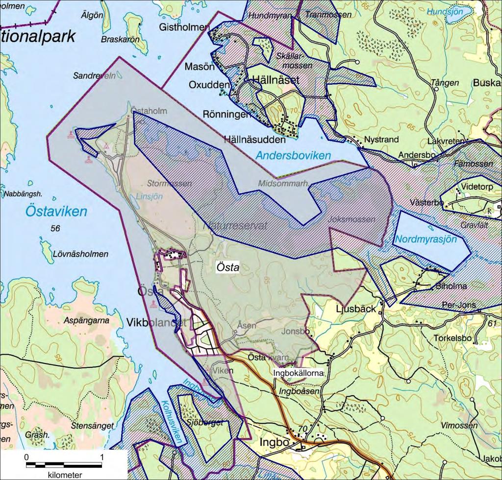 Karta 13: Planerade ramområden för