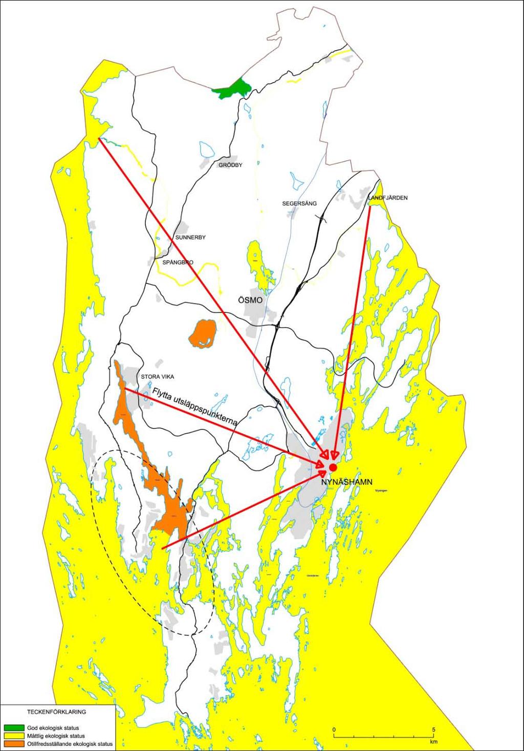 Strategi 2 Flytta utsläppspunkter VA-strategins slutliga mål är att minska utsläppen i känsliga områden genom att flytta utsläppspunkter för avloppsvatten från den inre skärgården till Östersjön.