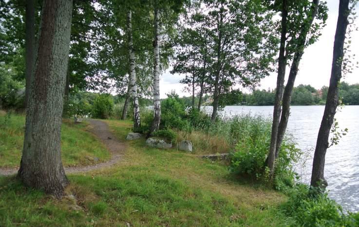 4. Sjöstråket Karaktär och storlek: Strandpark,.25 ha. Innehåll: Där Segeltorpsvägen och Glasmästarvägen möts finns en strandpark som gränsar till Långsjön.
