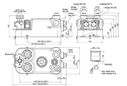 7 Pumpstationspaket ACO Box Concept Lift Allmän miljö i PEHD för inomhusinstallation, fristående Innehåll Pumstationspaket MULI STAR DDP MULI STAR DDP 1.