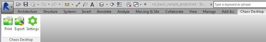 Arbeta med Revit Chaos desktop innehåller ett tillägg till Autodesk Revit (2011-2015). Det installeras tillsammans med Chaos desktop och kräver ingen separat installation.