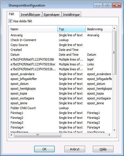 Arbeta med Projektkonfiguration - SharePoint Det går att se projektkonfigurationen för SharePoint-projekt i Chaos desktop genom att högerklicka på biblioteket och välja Projektkonfiguration.