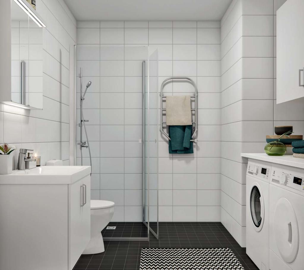 Byggnadsbeskrivning VETIATIO Till- och frånluftsventilation ed återvinning vilket ger ett behagligt inohuskliat sat är energieffektivt. skåpa ovan spis.