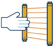 Detektering av hand En upplösning på 30 mm är avsedd för detektering av hand och är en bra kompromiss mellan kostnaden och tillgängligheten till maskinen.