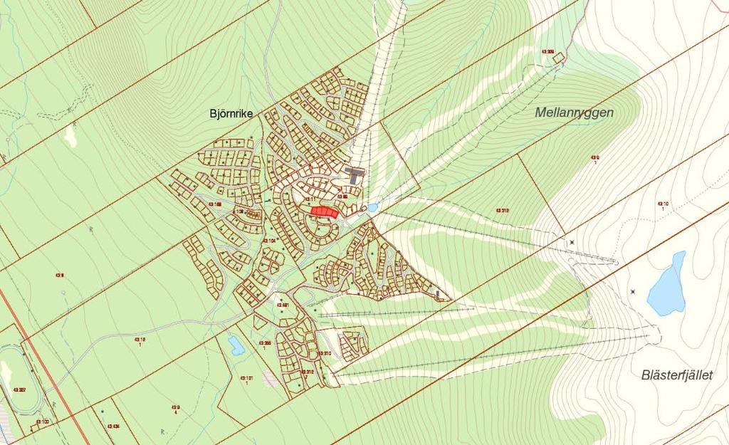 Översiktskarta Planområdet markerat med rött. TIDIGARE STÄLLNINGSTAGANDEN Översiktsplan Fördjupad översiktsplan (FÖP) för Vemdalen - Björnrike området antagen 2008.