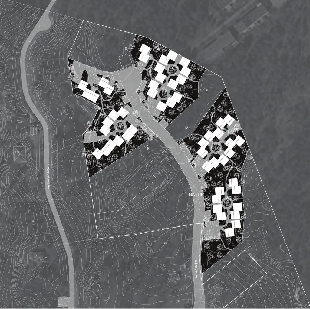 SITUATIONSPLAN Anbudsområde 2 1:1000 BYA / bostad: ca 73 m² BTA / bostad: ca 140 m² Bostäder (st) BYA (m²) BTA (m² ca) 2A 2B 2C 2D