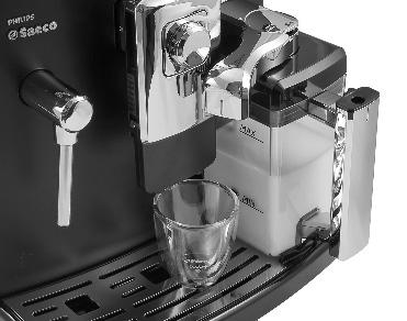VARM MJÖLK Med det här programmet kan en varm mjölk tillredas. Efter att ha valt AMERIKANSKT KAFFE, tryck på (OK).