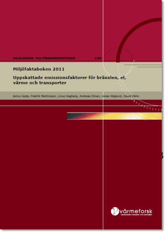 Bestämning av primärenergifaktorer Boverket föreslår att metodiken i Värmeforsk rapport 1183 används för att ta fram primärenergifaktorer för 2021: - Många energislag för el- och värmeproduktion och