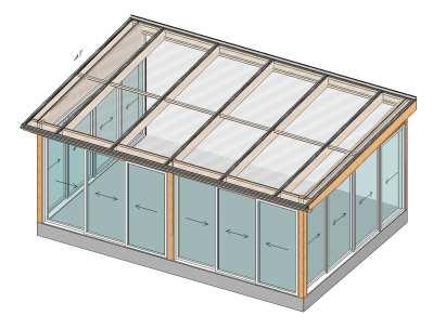 8. Efter att taket är monterat spikas täcklisterna 12x45 mm fast, mellan takbalkarna i fram- och bakkant. Har du takutsprång medföljer även lister för att monteras på panelbrädorna, mot taket. 9.
