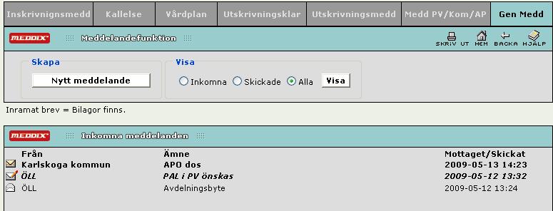 1. Ämne - adressera meddelandet till yrkesgrupp eller skriv specifikt ärende t ex justering. 2. Skriv meddelandet. 3. Ange mottagare. 4. Spara för att skicka senare. 5. Sänd.