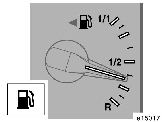 När bilen bromsar, accelererar eller svänger rör sig bränslet i tanken varför också visarnålen rör sig. Det beror på att bränslet i tanken rör sig.