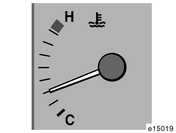 INSTRUMENT, MÄTARE OCH VARNINGSLAMPOR 123 Temperaturmätare för kylarvätska Typ A Mätaren visar kylarvätskans temperatur när tändningen är påslagen.