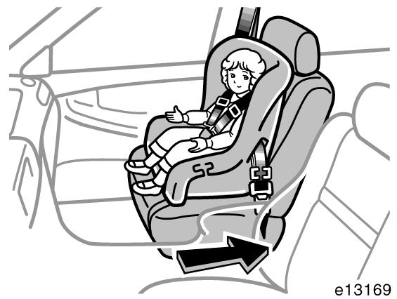 SÄTEN, BÄLTEN, RATT OCH SPEGLAR 81 Skjut stolen till sitt bakersta läge Bara om du absolut måste placera en framåtvänd bilbarnstol i framsätet skall sätet av säkerhetsskäl flyttas så långt bakåt,