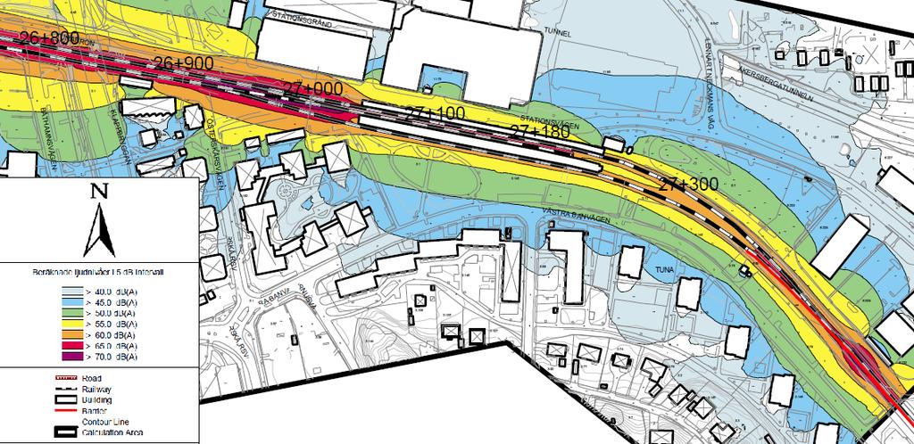 ÖSTERÅKERS KOMMUN GRANSKNINGSHANDLING 11(22) dubbelspår mellan Åkers-Runö och Åkersberga genomfördes en förundersökning där både komfortvibrationer och stomljudsnivåer bedömdes hamna under