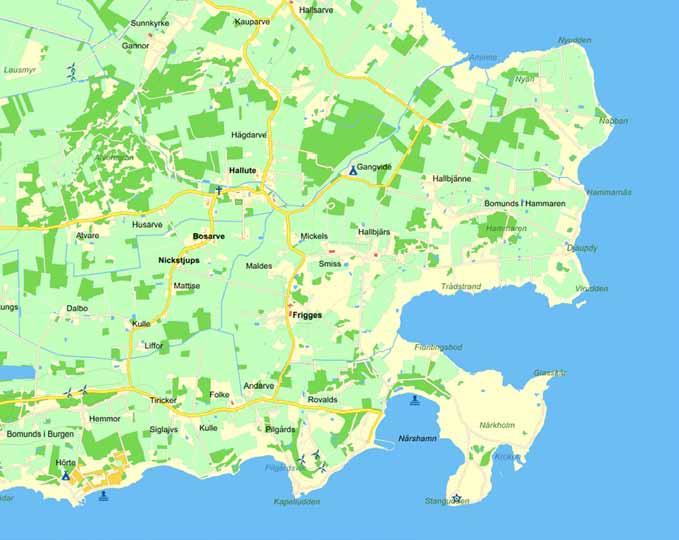 21 35 1 2 3 4 5 6 7 8 9 10 11 12 13 14 15 16 17 3 3 18 19 20 17 33 29 26 7 När kyrka NärBodi Skolu, idrottsplats Linnéstigen start Närshamn Närsakarscen Bygdegården, Närbio Fågeltorn Golfen Allans