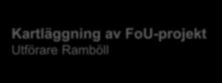 Projekt och konsultstudier Företagskartläggning Utförare Business Sweden Internationell policykartläggning Utförare Tillväxtanalys Kartläggning av FoU-projekt Utförare Ramböll Utmaningar