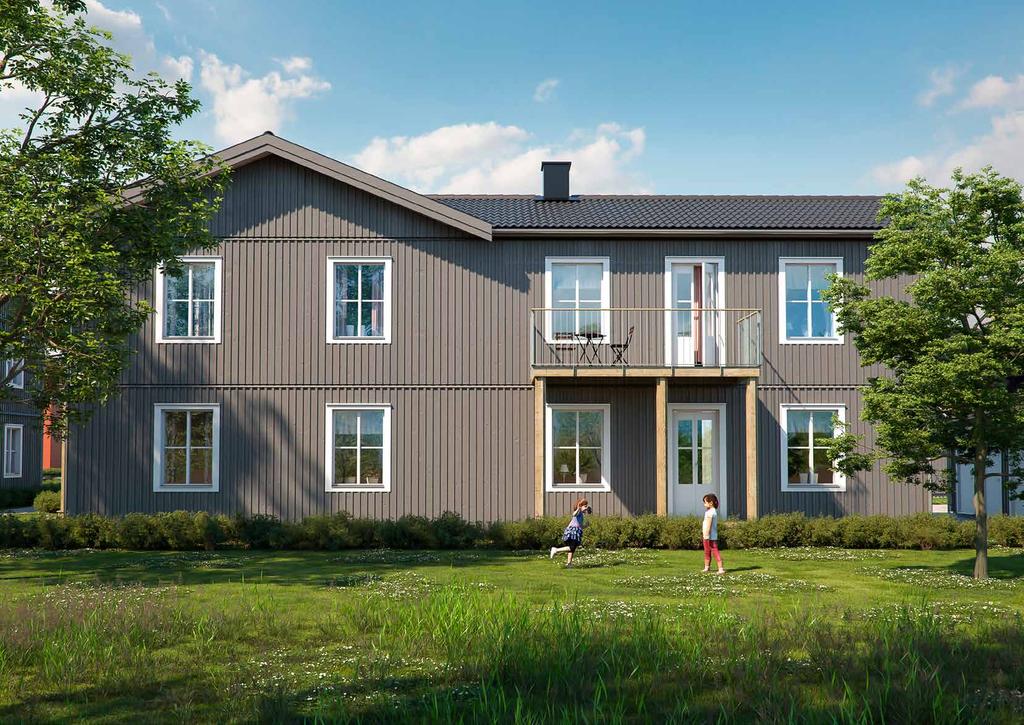 STILIT OCH TÅLIT Exteriören och utemiljön är minst lika viktig som insidan, tror vi. Det ska kännas bra att komma hemgående längs gatan. Mysigt att softa på balkongen.