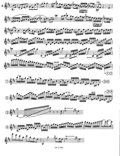 Notexempel 5, Gidon Kremers kadens till Mozarts
