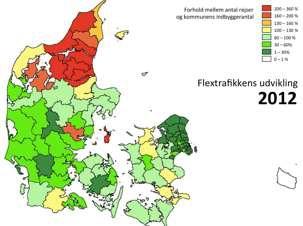 kampanjer mot VestTur. I figur 6 nedan visas Flextrafikens utveckling i Danmark år 2000 och 2012.