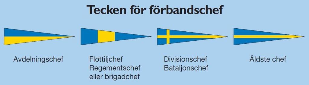 inmönstrad. Om förbandschefen tillfälligt embarkerar annat fartyg inom förbandet ska befälstecknet även föras där.