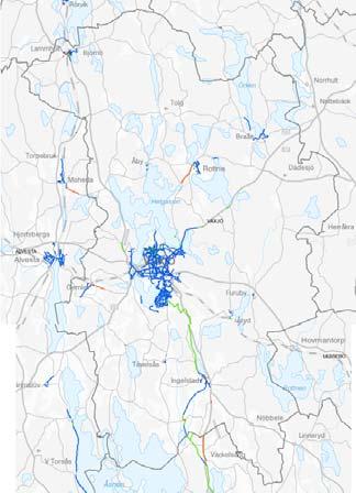 Växjö kommun Befintliga cykelvägar Önskade cykelvägar (lila) statlig kommunal