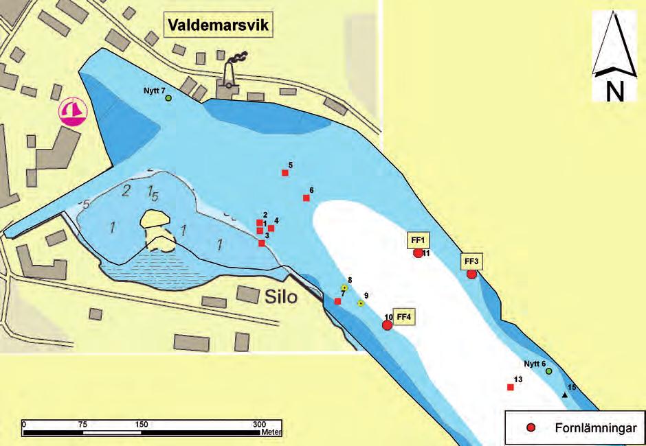 Bilaga 1 Spridningskartor för dykbesiktigade objekt/sss-indikationer i Valdemarsvik Fig. 8.