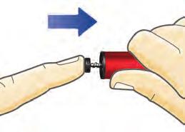 2 Sätta in en cylinderampull med insulin 1 Ta av pennhuven. 2 Vrid av cylinderampullhållaren. Lägg den till sidan för senare användning. 3 Kolvstången kan sticka ut från pennan.