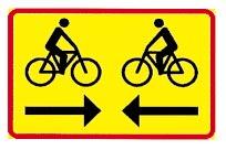 Nr 1133 3065 Tilläggsskylt 863 Med tilläggsskylten kan anges en dubbelriktad cykelväg som korsar vägen. 863. Dubbelriktad cykelväg 51 Hastighetstävlingar för personbilar och motorcyklar får arrangeras endast på avständga vägar.
