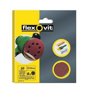 SORTIMENT FLEXOVIT MERCHANDISING Förpackningarna i Flexovit Merchandising-sortimentet kännetecknas av Flexovits karakteristiska gula O som blir iögonfallande i butiksmiljön.