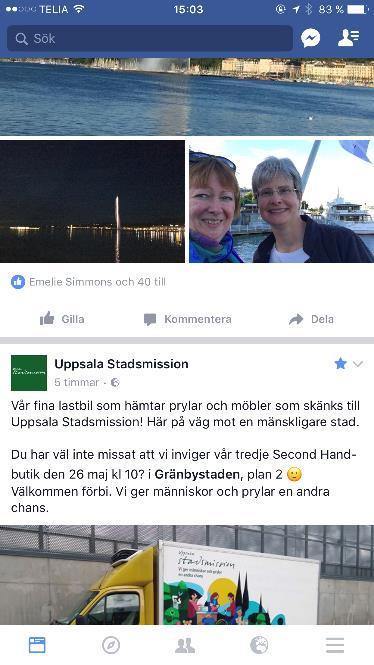 På standardappen för Facebook i iphone finns den till exempel längst ned till höger. Det går också att använda en särskild app, framtagen av Facebook: Sidhanteraren. I den finns ytterligare finesser.