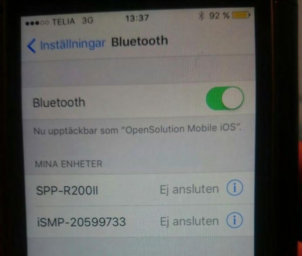 Det kan vara att terminalen är avstängd eller att Bluetooth är avstängt.
