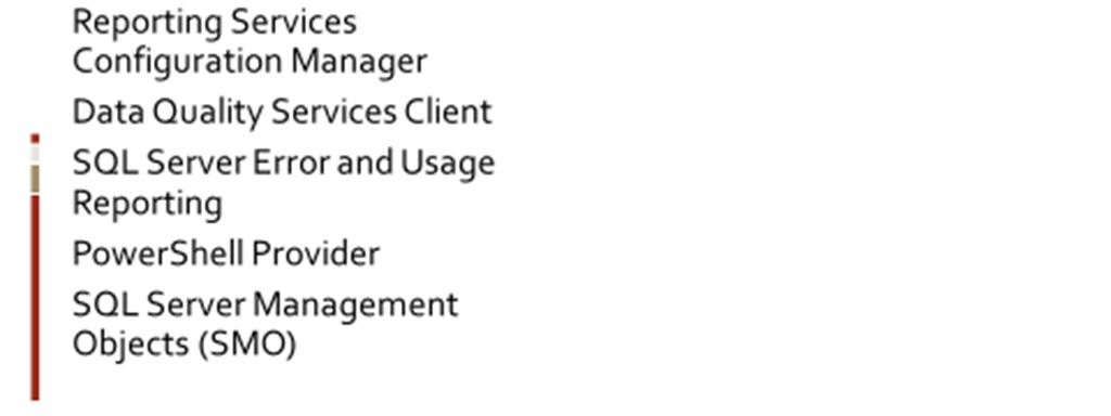 34 Andra verktyg Verktyg SQL Server Profiler Database Engine Tuning Advisor Master Data Service Configuration Manager Reporting Services Configuration Manager Data Quality Service Client SQL Server