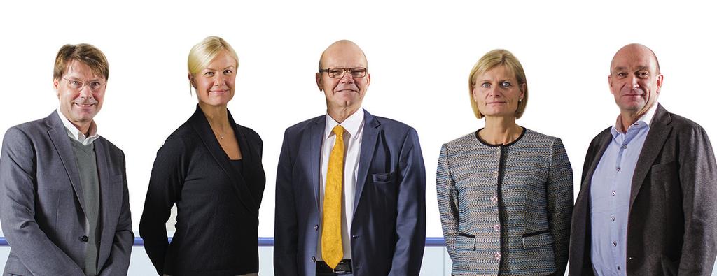 Styrelsen i DistIT AB från vänster: Jonas Mårtensson, Christina Åqvist, Arne Myhrman, Charlotte Hansson och Björn Abild BOLAGSSTYRNINGSRAPPORT Från och med 2015 är upprättandet av