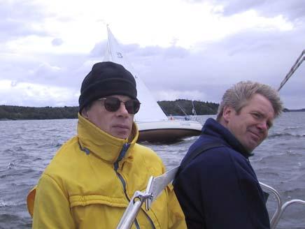 Gastarna Olle (t.v.) och Bosse vid Älghornsudd, fotografen sitter på railen.