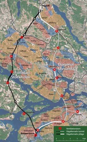 MILJÖKONSEKVENSER LUFTKVALITET OCH KLIMAT 7.6 Luftkvalitet och klimat Detta kapitel består av tre delar; utomhusluft, tunnelluft och klimat. Nuläge och bedömningsgrunder behandlas i kapitel 6.7. Se även den korridorvisa beskrivningen i kapitel 9.