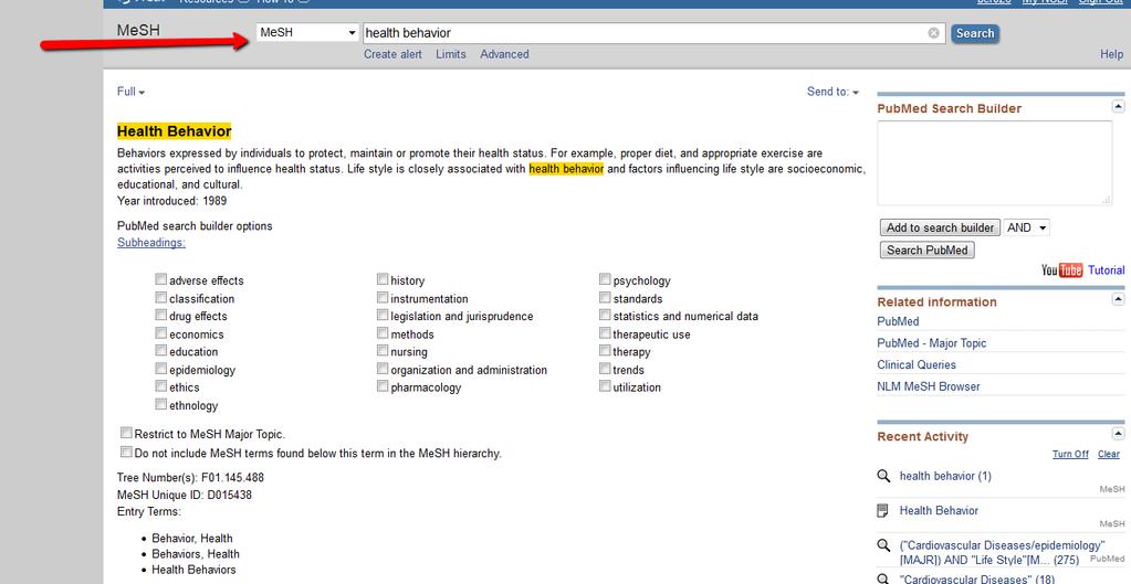 MeSH database (MeSH is NLM's controlled vocabulary used for indexing articles for MEDLINE/PubMed.