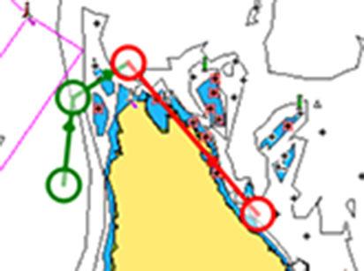 med tillgängliga sjökort på www.gofreemarine.com, www.c-map.com eller www.navionics.com. 1. Placera minst två ruttpunkter på en ny rutt, eller öppna en befintlig rutt i redigeringsläge. 2.