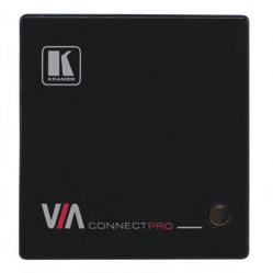 Funktionen är att det kommer upp en anslutningskod på visad bildkälla. När koden knappats in i datorn, mobilen eller surfplattan är uppkopplingen klar. VIA Connect Pro 38230 VIA Connect Pro inkl.