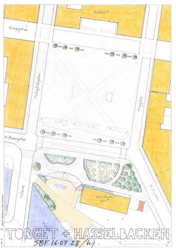 Utgår från WSPs förstudie och uppdraget vänd staden mot vattnet Inleds med upprustning av Kungstorget och stadsparken