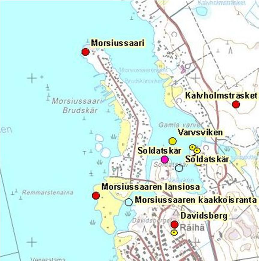 Fasta fornlämningar som finns på planområdet för Brudskär BEDÖMNING AV KONSEKVENSER Markanvändnings- och bygglagens nya paragraf 9 som föreskriver om skyldigheten att utreda konsekvenserna av planen