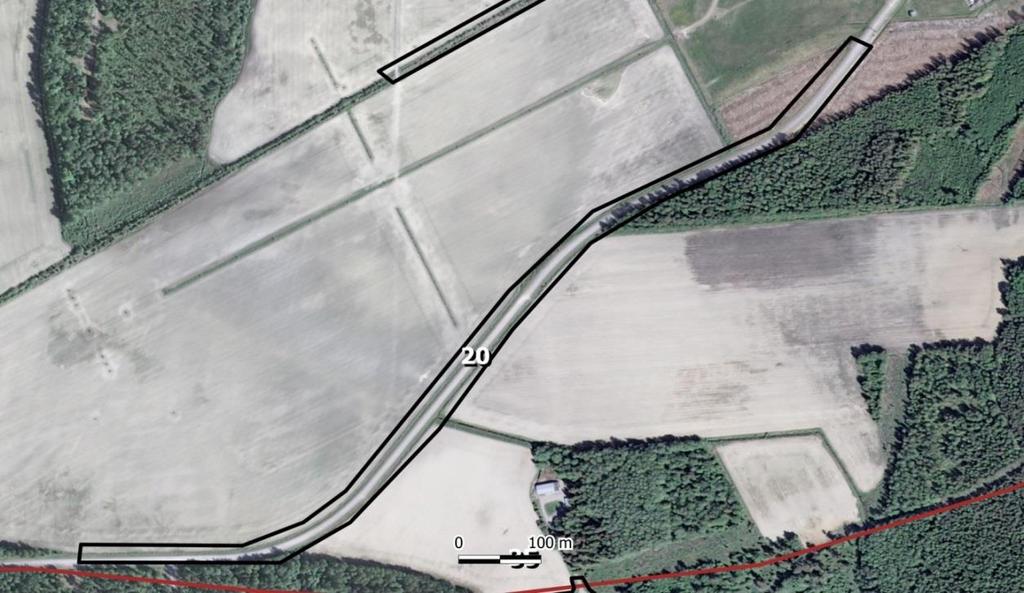 Delområde 20. Vägkanter väster om flygfältet Figur 122. Delområde 20. Övrig kvalitetsindikerande art: Törnskata.