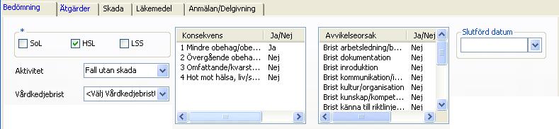 2.4.2 Konsekvenser för den enskilde (Konsekvens, Skada) Kartläggning i teamet av vilken effekt händelsen har haft för den enskilde och dennes livssituation.