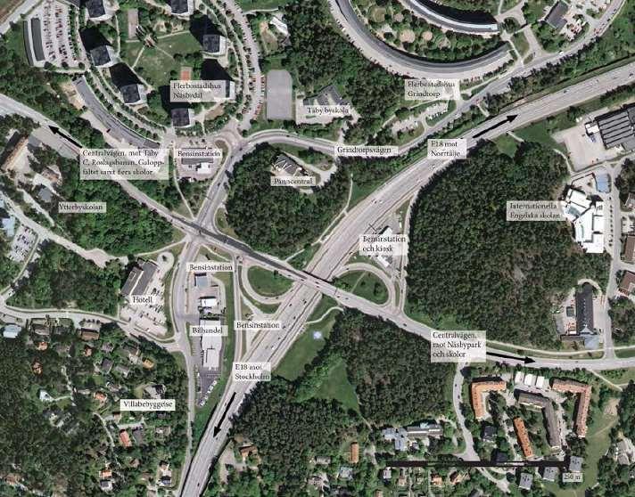 Minimera negativ miljöpåverkan och uppfylla riktvärden för bullernivåer, luftföroreningar och vibrationer Minimera den barriäreffekt E18 utgör Öka tillgängligheten till Täby centrumområdet Förbättra