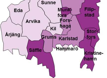 Riket 7,4% -0,1 Karlstad 7,1% -0,5 Forshaga 6,6% -0,3 Eda 6,2% 0,3 Årjäng 6,0% -0,2 Torsby 6,0% -0,1 Kil 5,9% -0,1 Arvika 5,8% -0,3 Sunne 5,6% 0,3 Hammarö 3,4% -1,1 *Förändring i procentenheter