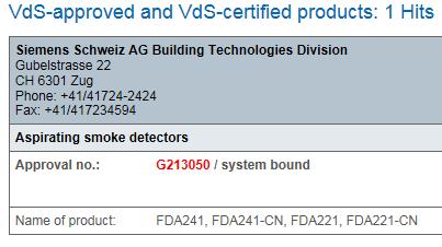 klicka på Hits in VdS certifications. 4.