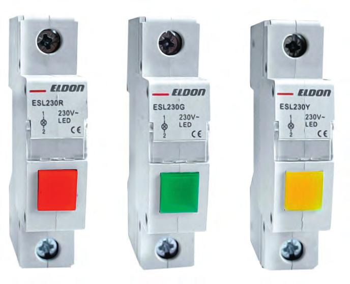 NORMAPPARATER ESL Signallampor, LED Indikeringslampor med ljusstark LED-belysning för montage på DIN-skena.