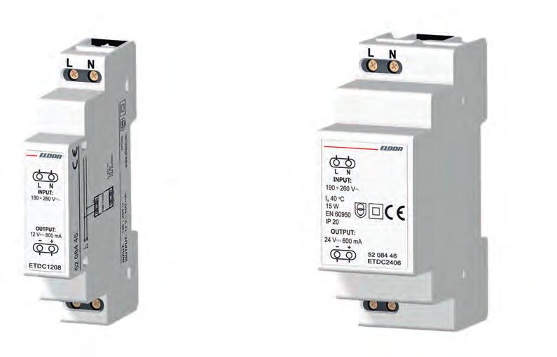 NORMAPPARATER ETDC Likspänningsaggregat - AC/DC Switchade ETDC är switchade och kortslutningsskyddade nätaggregat med kompakta mått för montage på DIN-skena.